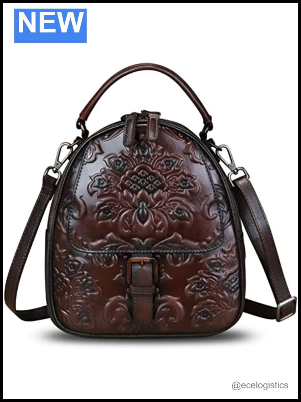 Genuine Leather Backpack for Women Crossbody Shoulder Bag Vintage Rucksack